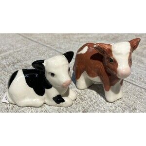 Cracker Barrel Mini Cows Salt And Pepper Shakers #SP042